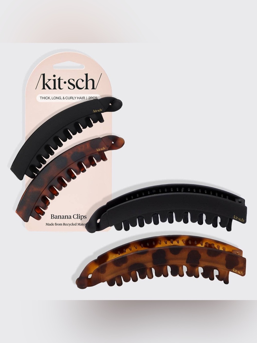 Black & Tort 2 Piece Banana Clip